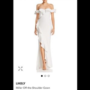 Likely Miller Off-the-Shoulder Gown in White